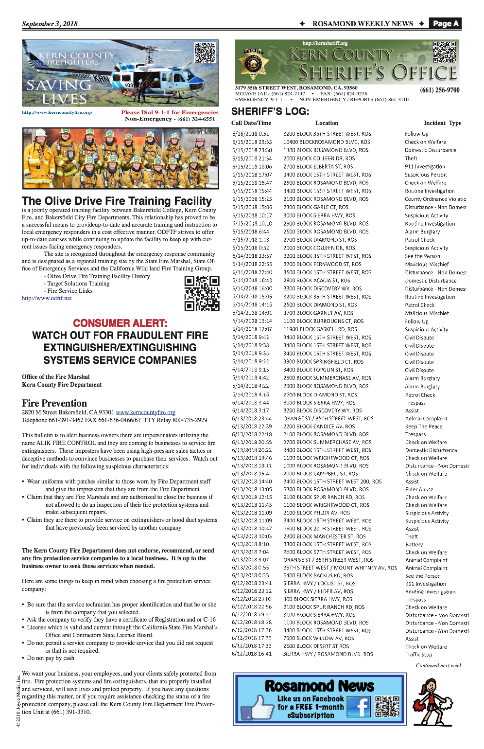 A. Kern County Sheriff Update